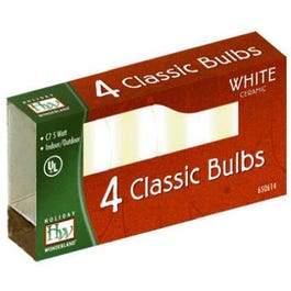 Christmas Lights Replacement Bulb, C7, White Ceramic, 4-Pk.