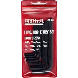 Hex-L Key Set, Short Arm, Vinyl Pouch, 7 SAE Sizes