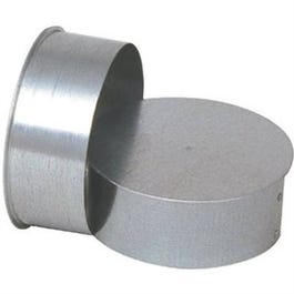 Furnace Tee Cap/Plug, Galvanized, 28-Ga., 8-In.