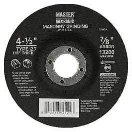 Arbor Masonry Depressed Center Cutting Wheel, 4.5 x 0.125 x 7/8-In.