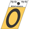 Address Numbers, 0, Angle-Cut, Black/Gold Aluminum, Adhesive, 1.5-In.