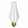 Glowescent Spun Satin Torpedo Chandelier Light Bulb, White, Candelabra Base, 25-Watts