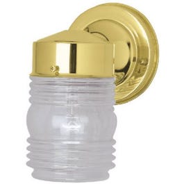 75-Watt Polished Brass Jelly Jar Wall Fixture