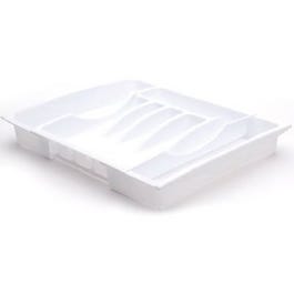 Adjustable Cutlery Tray/Drawer Organizer, White, 19-In.