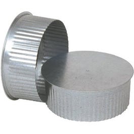 Furnace Tee Cap/Plug With Crimp, Galvanized, 30-Ga., 3-In.