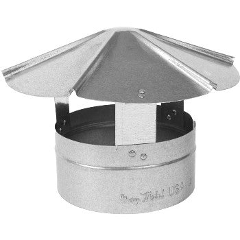 Gray Metal Prods 7-327R Round Shanty Rain Cap, Galvanized Steel ~ 7