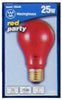 25 WATT A/19 PARTY BULB TRANS RED