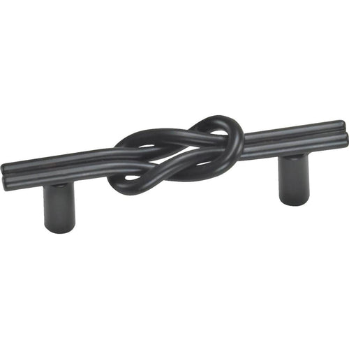 Laurey Black Matte Nantucket Center Knot 3 In. Cabinet Pull
