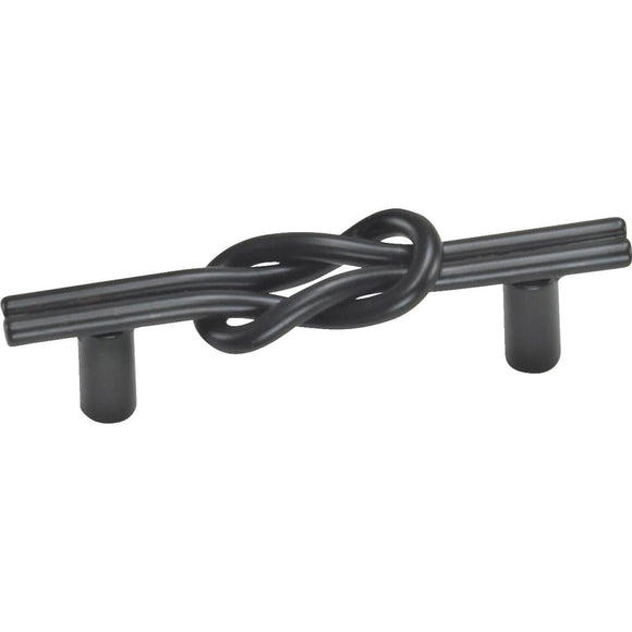 Laurey Black Matte Nantucket Center Knot 3 In. Cabinet Pull