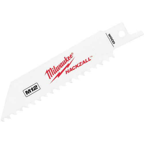 Milwaukee Hackzall 4 In. 5 TPI Wood Mini Reciprocating Saw Blade (5-Pack)