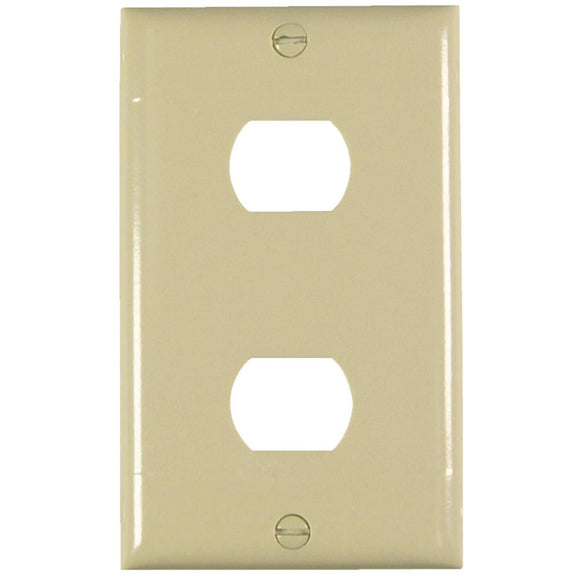 Pass and Seymour 2-Port Ivory Thermoset Ribbed Wall Plate