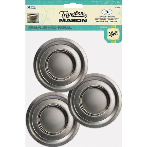 Loew-Cornell Transform Mason Tea Light Ball Lid Inserts 3 Pack