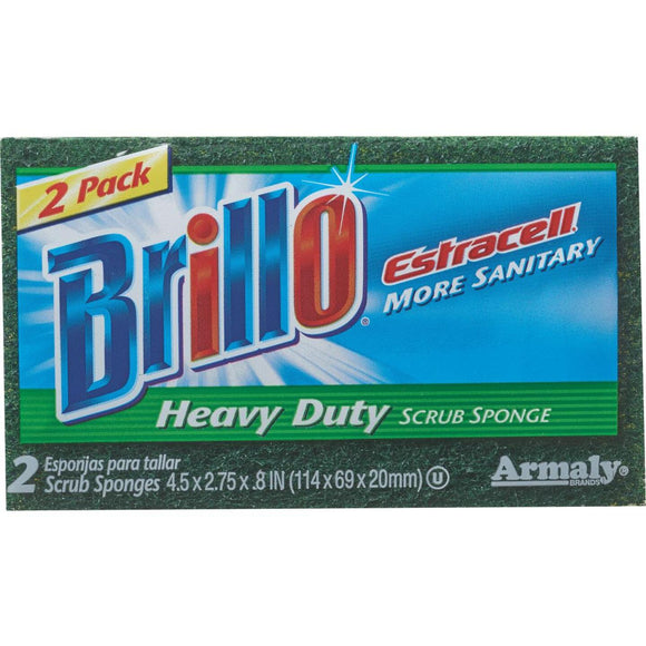 Brillo Estracell 4.5 In. x 2.75 In. Heavy Duty Sponge (2-Count)